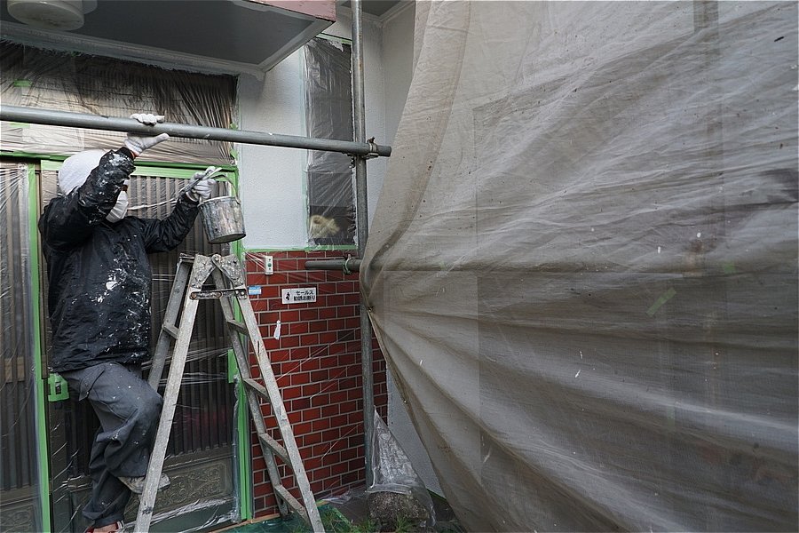 外壁の作業