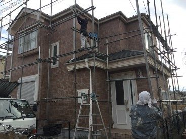 川越市K邸外部塗装、屋根瓦葺き替え工事の施工写真